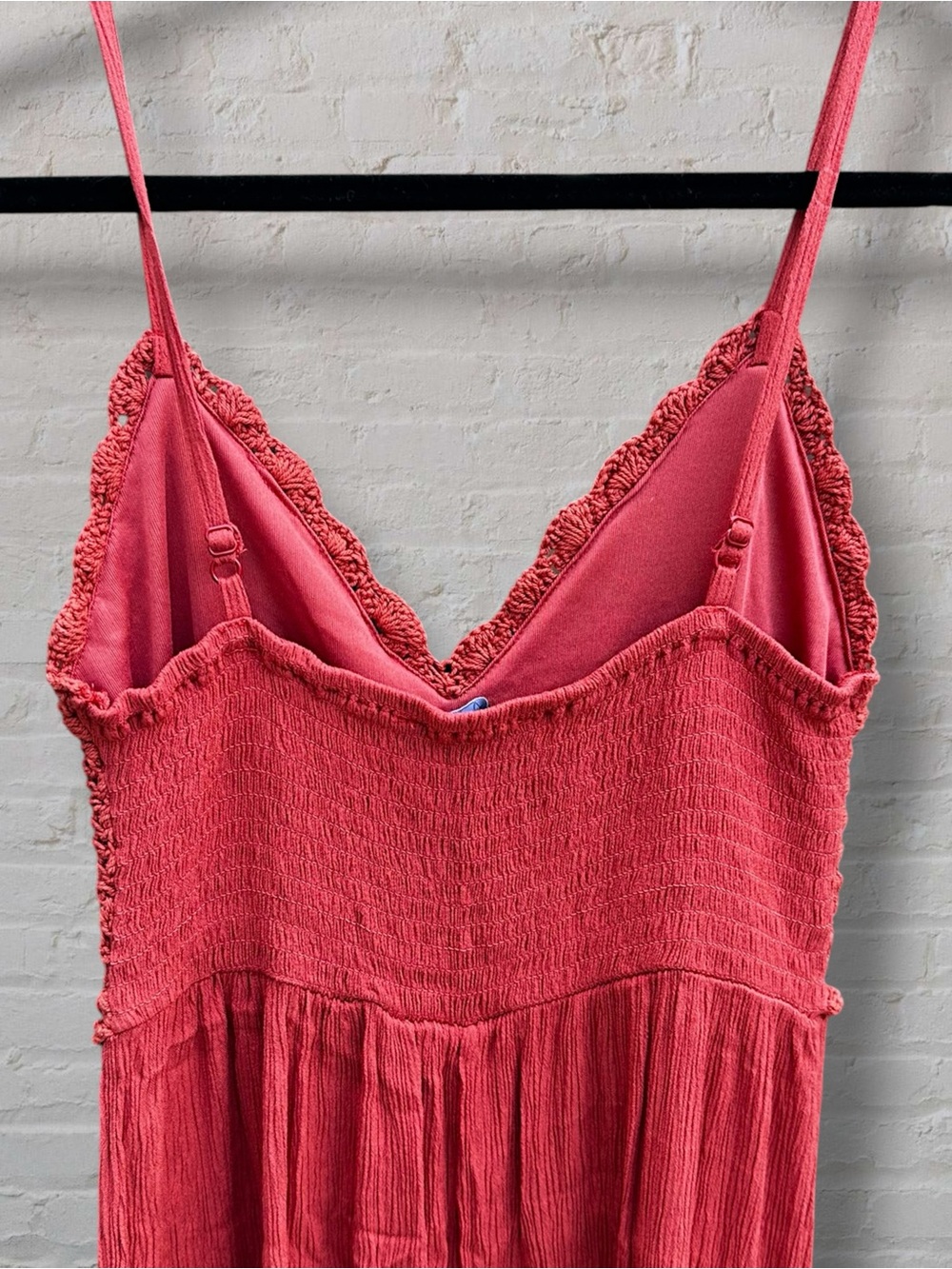 NWOT Streetwear Society Crochet Lace High Low Rayon Maxi Dress Orange Size M - Picture 5 of 9
